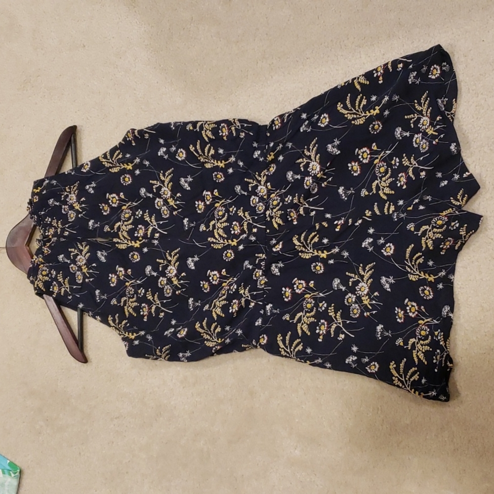 Loft Navy Floral Romper